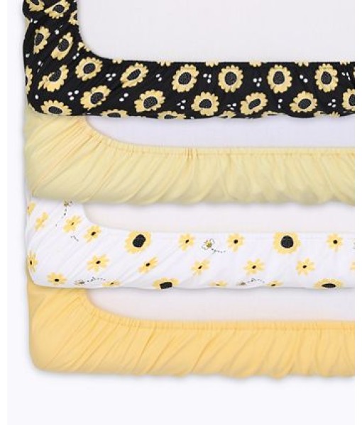 Sunflower Crib Sheets Set  4 Piece