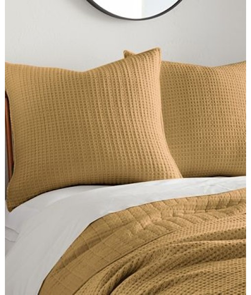 Home Mills Waffle 2 Piece Sham Set  European