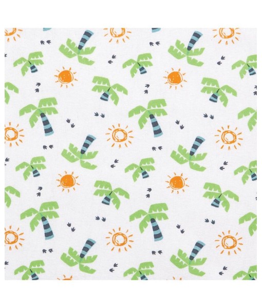 Dinosaur Palm Flannel Crib Sheet