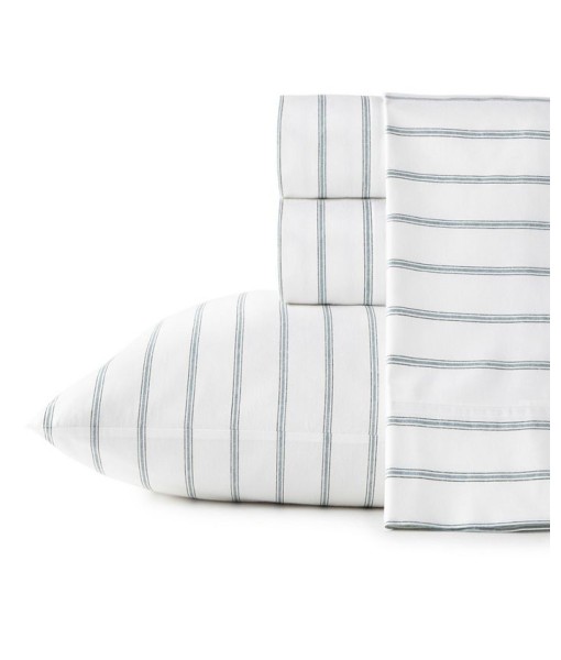 Trenton Stripe Cotton Percale Full Sheet Set