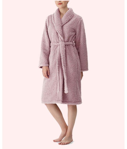 Women's Shawl Collar Double Sided Sherpa Robe