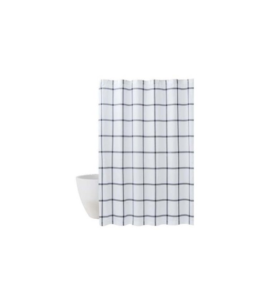 Printed Windowpane Shower Curtain  72