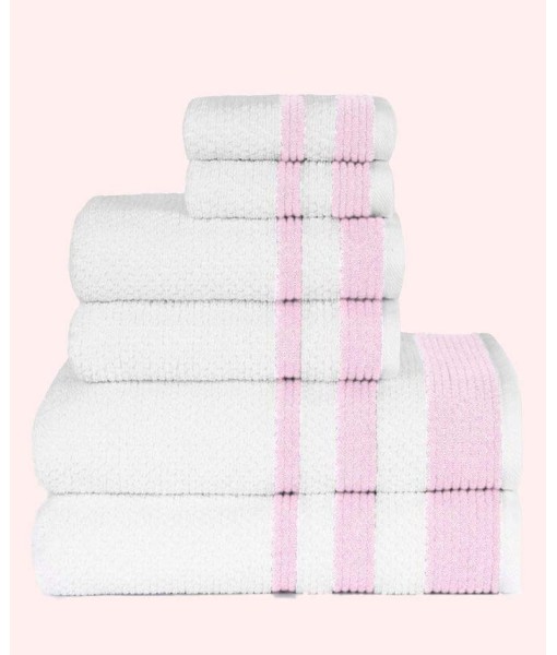 Sapphire Resort Caycee Textured Vintage Border Ensemble 6 Piece Towel Set